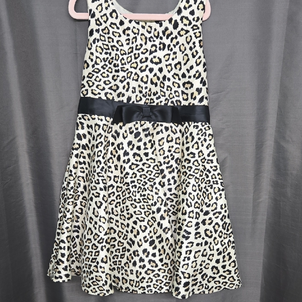 Like-new! Lilt Black, Cream and Gold Sleeveless A-line Dress EUC